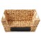 Casafield Set of 2 Water Hyacinth Seagrass Pantry Baskets with Handles, Chalkboard Labels, and Marker, Wide Woven Storage Bin Organizers for Kitchen